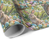 バニーとイースターの卵の木 ラッピングペーパー (ロールコーナー)