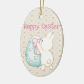 バニーとイースターエッグ セラミックオーナメント (左)