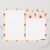 バニーとイースターエッグ。 箔シーズンポストカード (裏面)