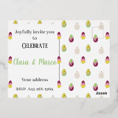 バニーとイースターエッグ。 箔シーズンポストカード (裏面)