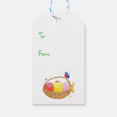 バニーとイースターバスケットギフトラベル ギフトタグ (裏面)