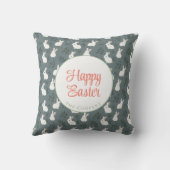 バニーとエッグのフローラグレー クッション (裏面)