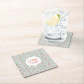 バニーとエッグのフローラ スクエアペーパーコースター (インサイチュ)