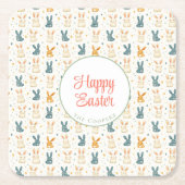 バニーとエッグのフローラ スクエアペーパーコースター (正面)