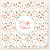 バニーとエッグのフローラ スクエアペーパーコースター (正面)