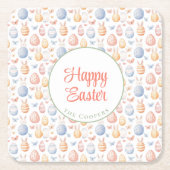 バニーとエッグ スクエアペーパーコースター (正面)