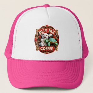 バニーとカメのコーヒークエスト買私にコーヒーを求める キャップ