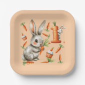 バニーとカロッツ1st誕生日パーティー ペーパープレート (正面)