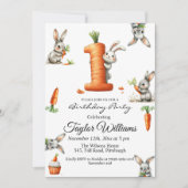 バニーとカロッツ1st誕生日パーティー 招待状 (正面)