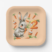 バニーとカロッツ2nd誕生日パーティー ペーパープレート (正面)