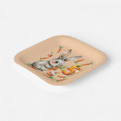 バニーとキャロッツ5th誕生日パーティー ペーパープレート (傾斜あり)