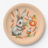 バニーとキャロッツ6th誕生日パーティー ペーパープレート (正面)