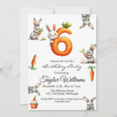 バニーとキャロッツ6th誕生日パーティー 招待状 (正面)