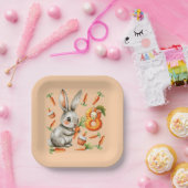 バニーとキャロッツ8th誕生日パーティー ペーパープレート (パーティー)