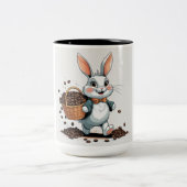 バニーとコーヒー豆マグ ツートーンマグカップ (中央)