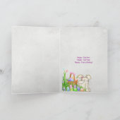 バニーとシャクナゲのイースター カード (内部)