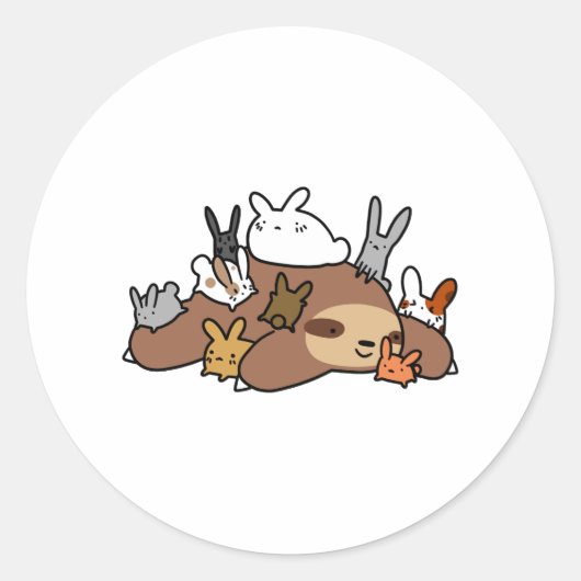 バニーとスロース ラウンドシール (正面)
