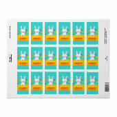 バニーとチューリップ蔵書票 ラベル (フルシート)