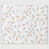 バニーとニンジン ラッピングペーパー (フラット)