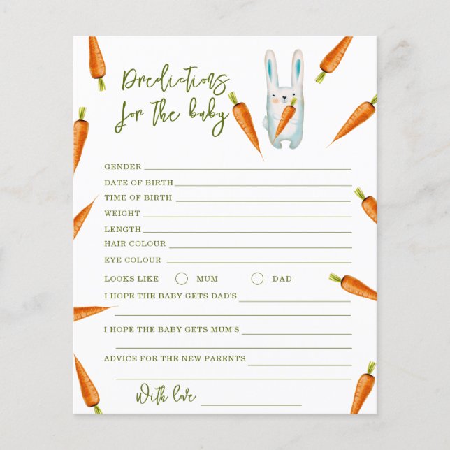 バニーとニンジン – 予測とアドバイスベビー (正面)