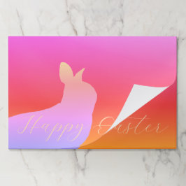 バニーとバックカラフルグラウンド紙ランチョンマット ペーパーパッド