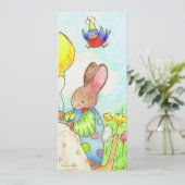 バニーとバルーンの誕生日招待状 招待状 (スタンド正面)