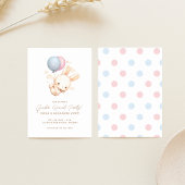 バニーとバルーン性別リビールパーティー招待状 招待状