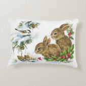 バニーとバードク楽しむリスマスノー アクセントクッション (裏面)
