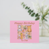 バニーとベアの誕生日カード ポストカード (スタンド正面)