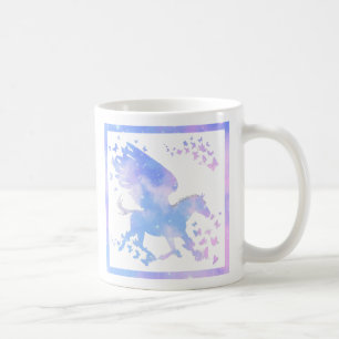 バニーとペガサス雲コーヒーマグ コーヒーマグカップ