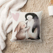 バニーとペンギンの友情 クッション (ブランケット)