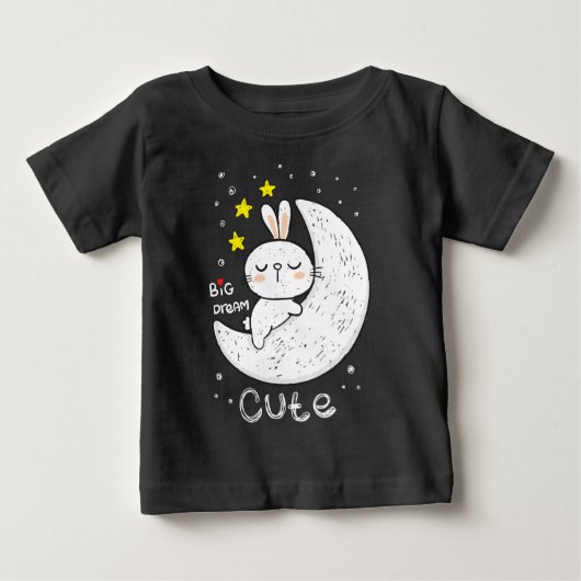 バニーとムーンベビー ベビーTシャツ (正面)