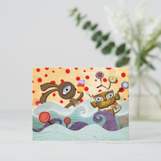 バニーとモンキーポストカード ポストカード (スタンド正面)