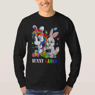 バニーとユニコーン卵イースターゲーマービデオゲーム Tシャツ