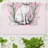 バニーとユリ キッチンタオル (折り畳み)