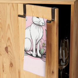 バニーとユリ キッチンタオル