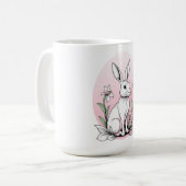 バニーとユリ コーヒーマグカップ (正面左)