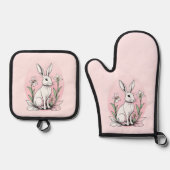 バニーとユリ 鍋つかみ&鍋敷きセット (正面)