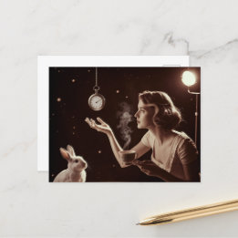 バニーと一緒に超現実的なお茶 ポストカード