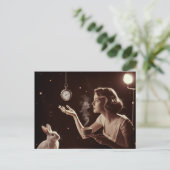 バニーと一緒に超現実的なお茶 ポストカード (スタンド正面)