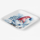 バニーと冬格言スキー ペーパープレート (傾斜あり)