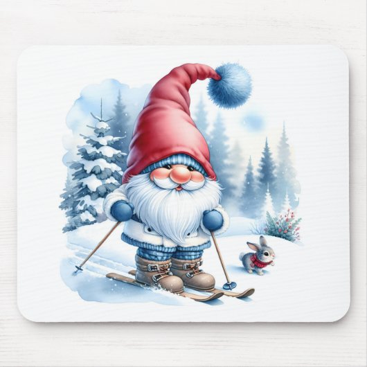 バニーと冬格言スキー マウスパッド (正面)