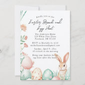 バニーと卵イースターブランチと卵狩り 招待状 (正面)