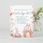 バニーと卵バスケットのイースターエッグ狩り 招待状 (スタンド正面)