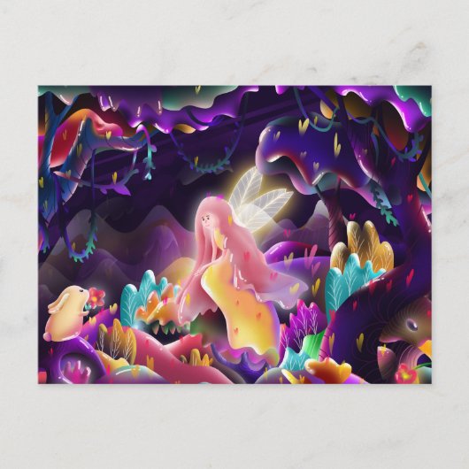 バニーと妖精のはがき ポストカード (正面)