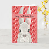 バニーと少年のための最初の誕生日カード カード (黄色い花)