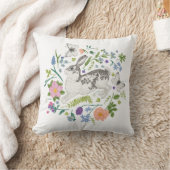 バニーと春の花 クッション (ブランケット)