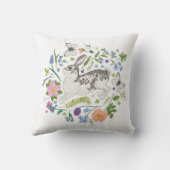 バニーと春の花 クッション (裏面)