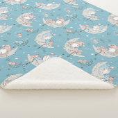 バニーと月の上で眠る可愛い少女 シェルパブランケット (3/4)