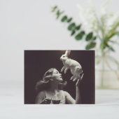 バニーと白黒のお茶 ポストカード (スタンド正面)